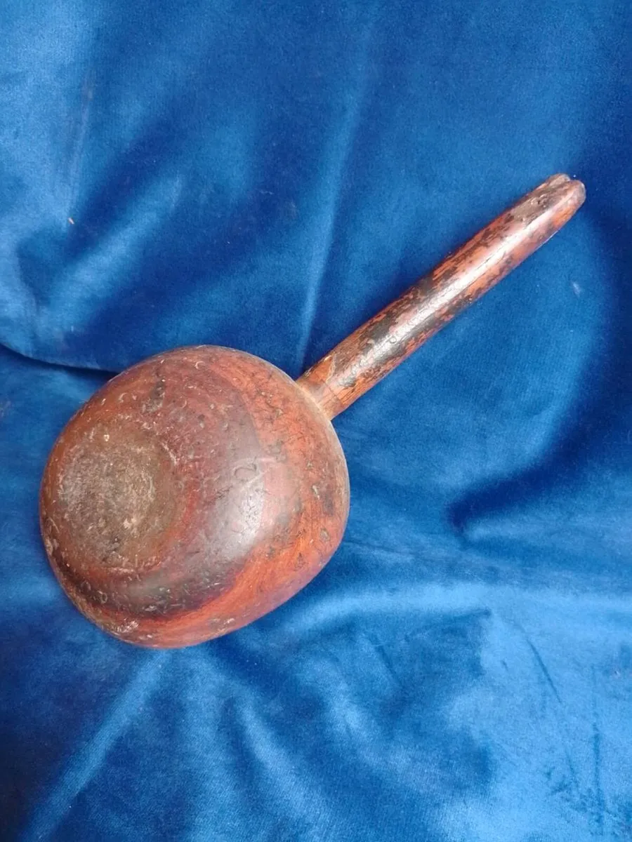 antique lignum vitae wooden saddlers mallet - Image 1