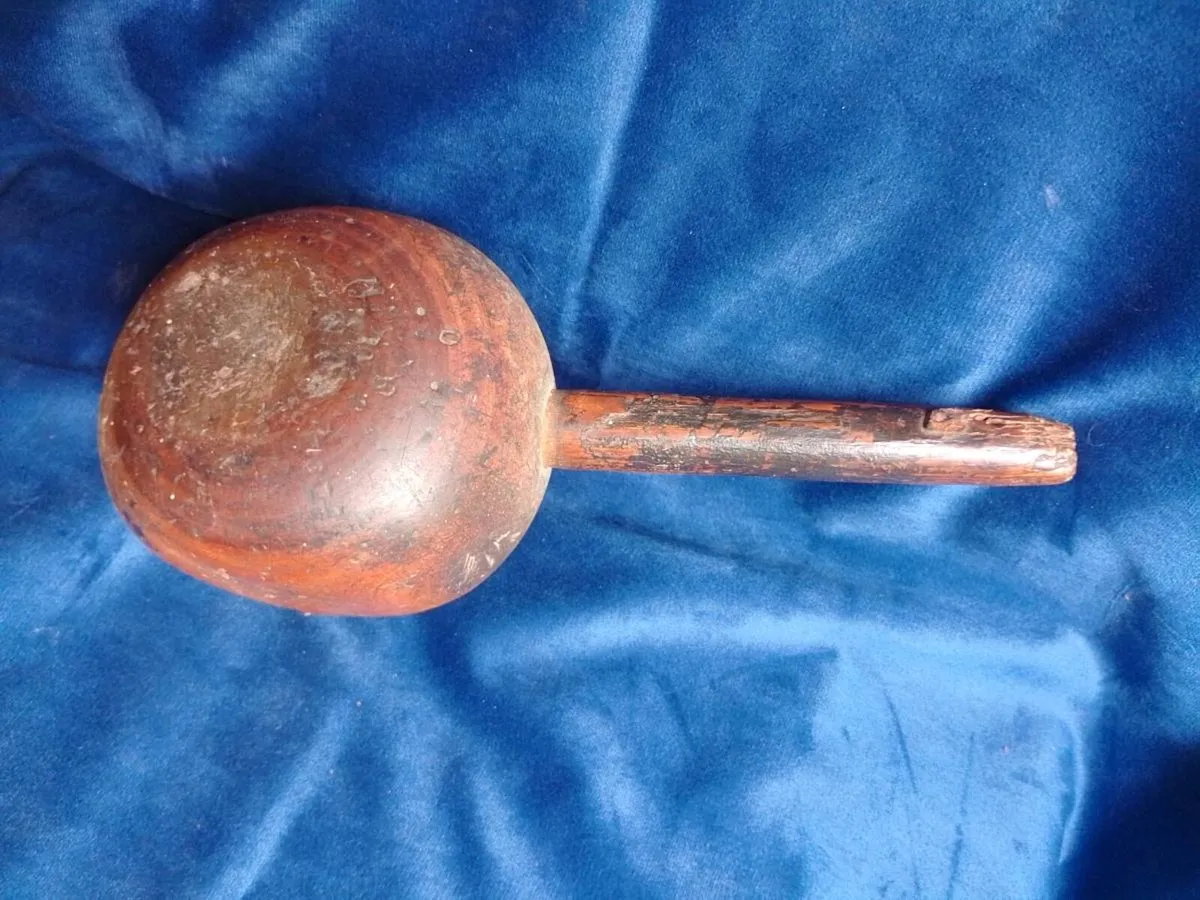 antique lignum vitae wooden saddlers mallet - Image 4