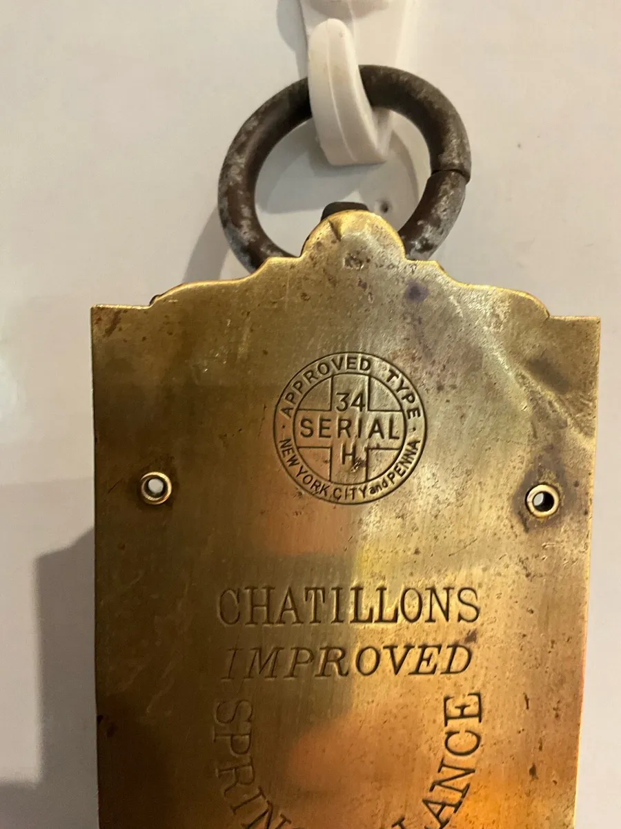 Vintage Brass Chatillion Spring Balance Scale - Image 3