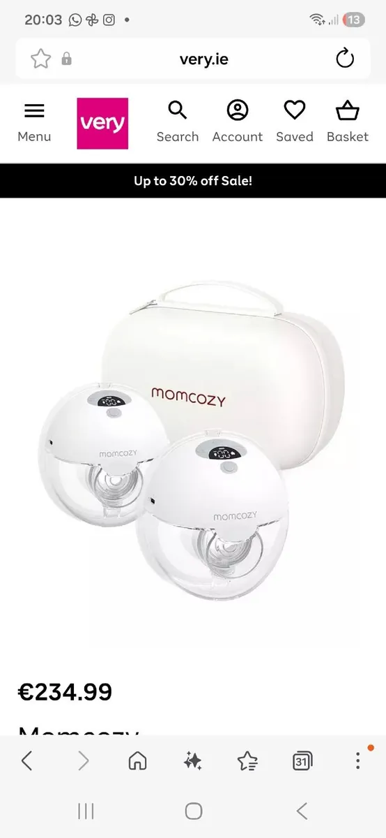 Momcozy M5 double wearable pump with case - Image 1