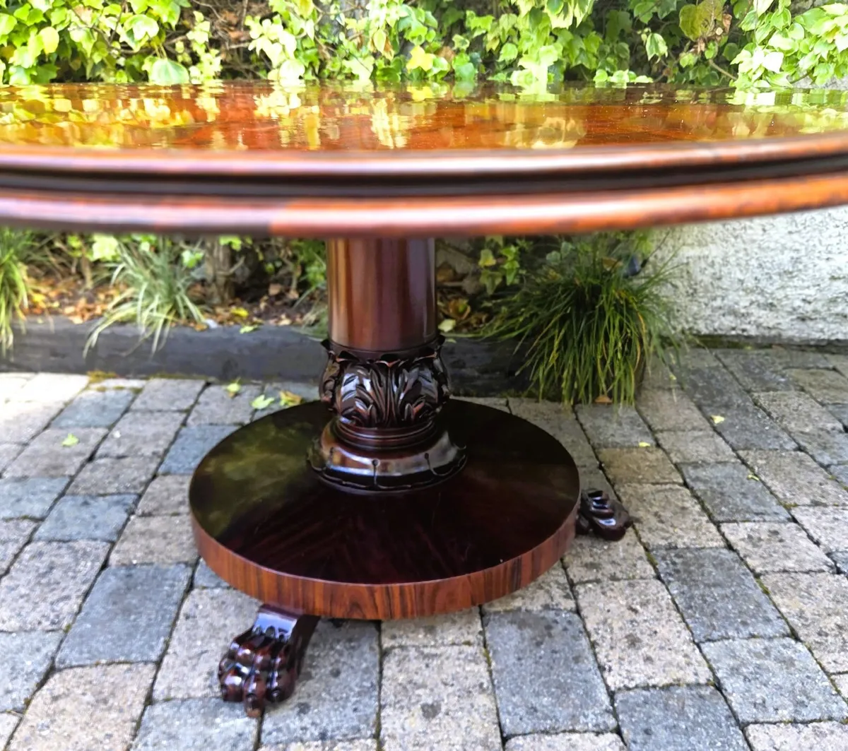 Large Victorian Irish Round Table- Circa 1870s - Image 2
