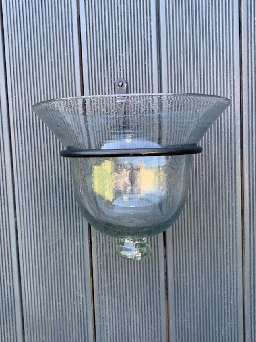 Hand formed Glass vase and wall mount. - Image 1