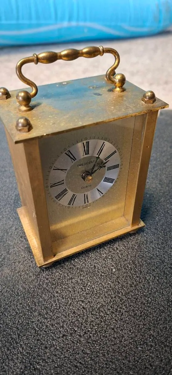 Vintage Brass President Carriage Clock - Image 2