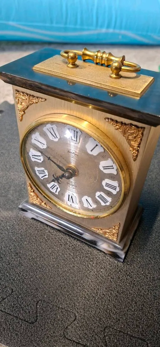 Vintage Bentima Brass Carriage Mantel Clock - Image 1