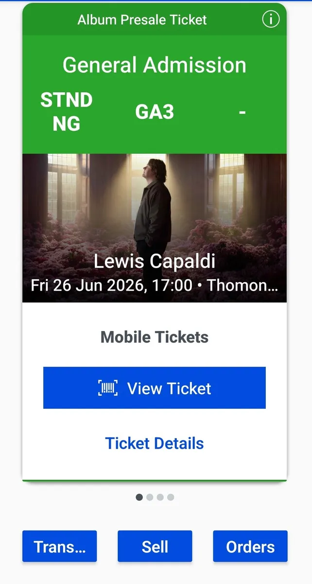 4 tickets to Lewis Capaldi limerick - Image 1