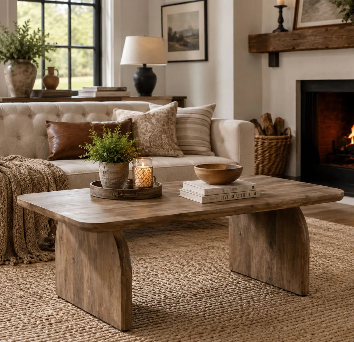 Coffee Table Mid-Century Style Sleek Oak Look - Image 3