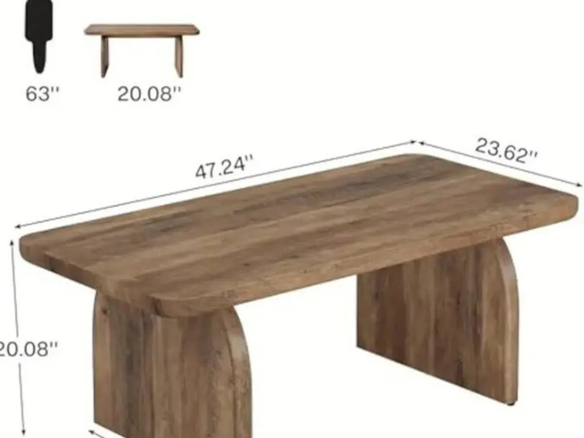 Coffee Table Mid-Century Style Sleek Oak Look - Image 4