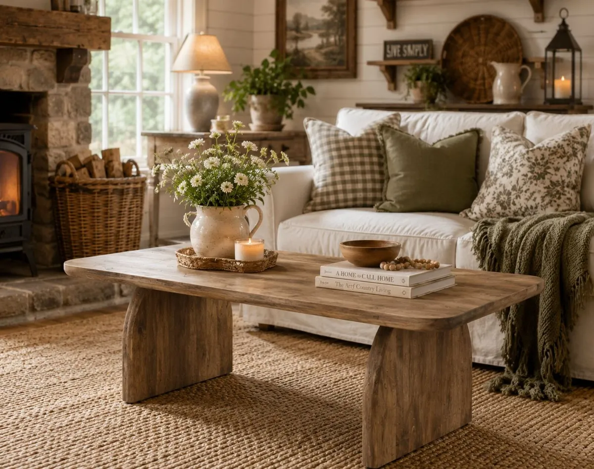 Coffee Table Mid-Century Style Sleek Oak Look - Image 1