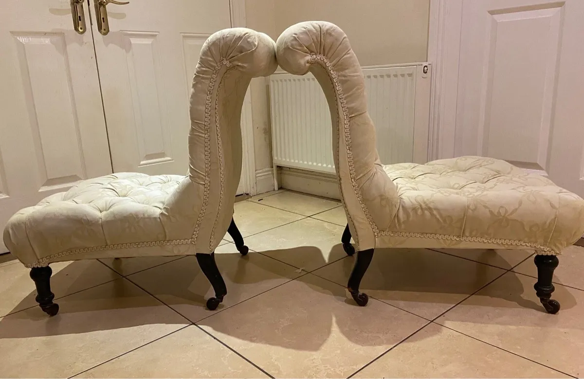 Napoleon 111 French button back slipper chair’s - Image 1
