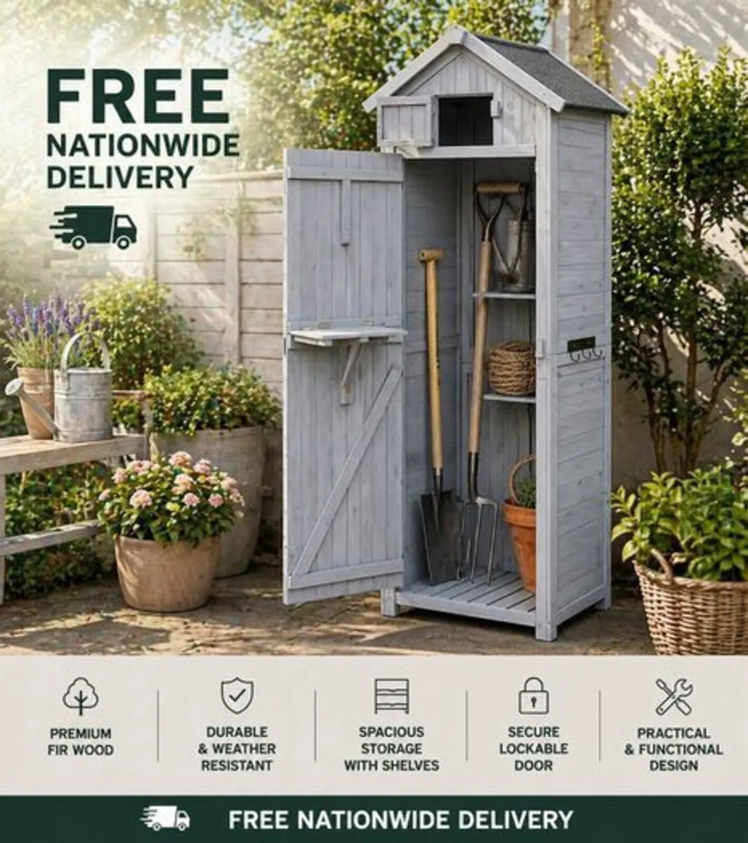 Tall Wooden Shed - Image 1