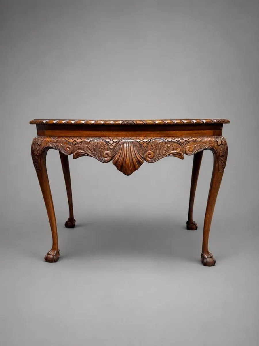 Stunning Carved Mahogany Chippendale Style Console or Side Table - Image 1