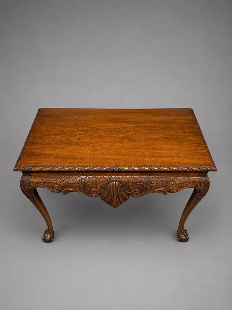 Stunning Carved Mahogany Chippendale Style Console or Side Table - Image 2
