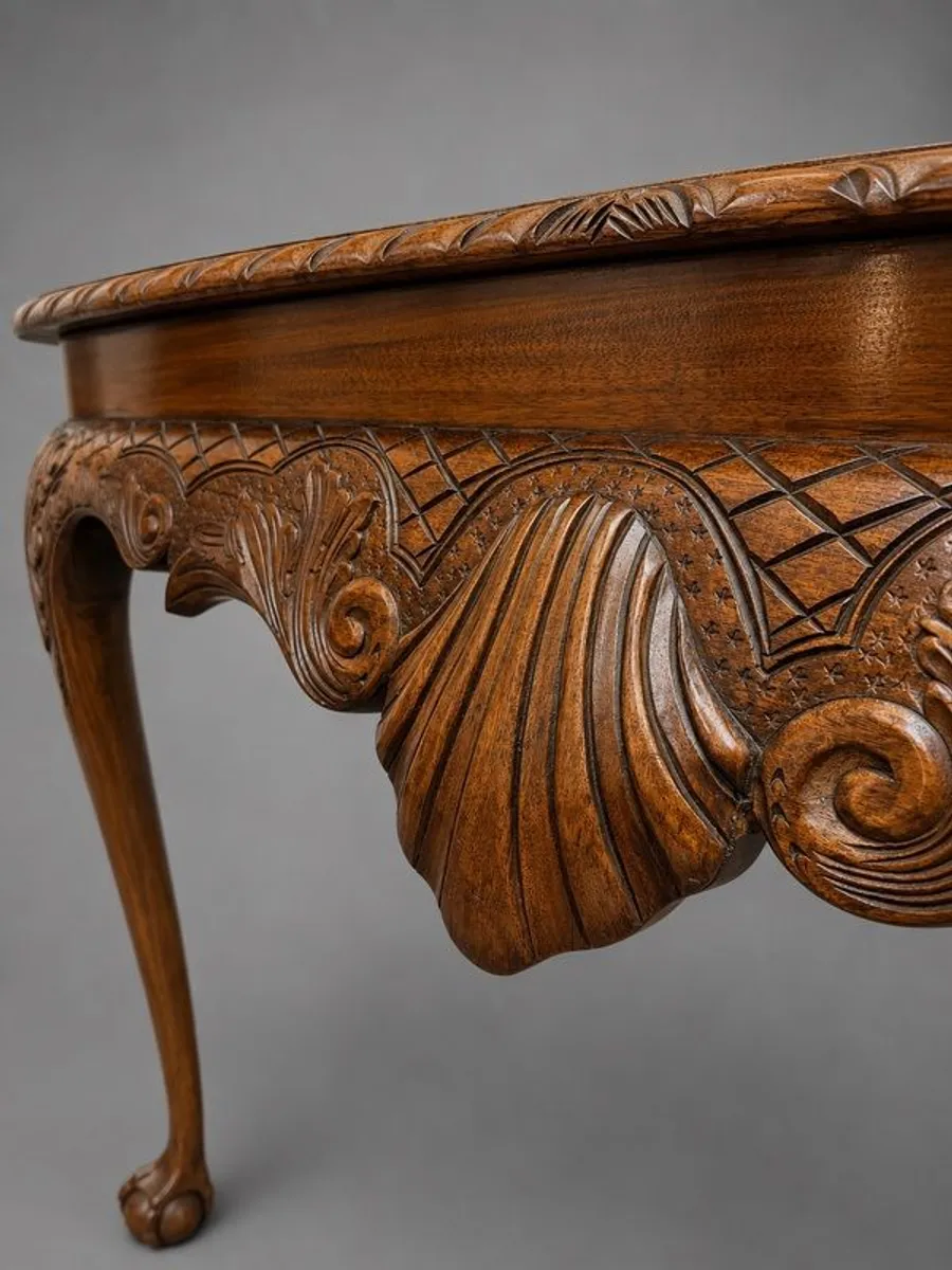 Stunning Carved Mahogany Chippendale Style Console or Side Table - Image 4