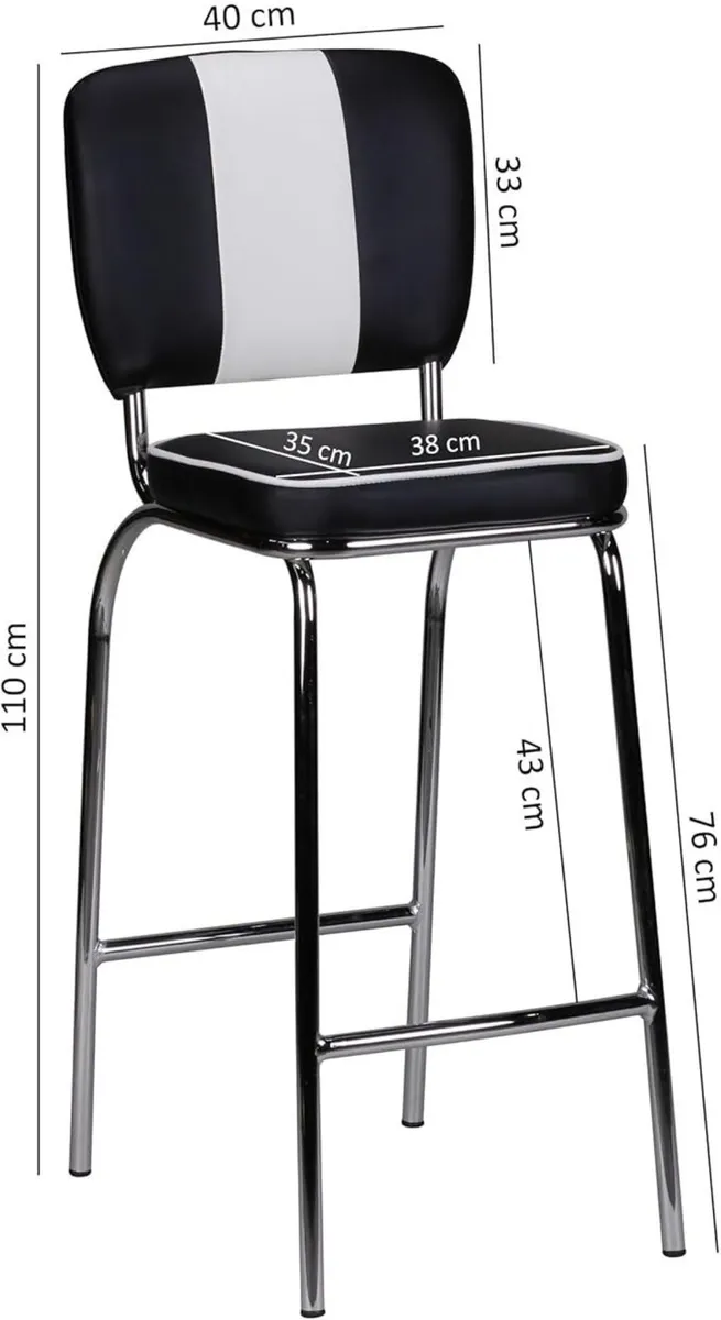 Set of 2 Retro American Diner Bar Stools - Image 4
