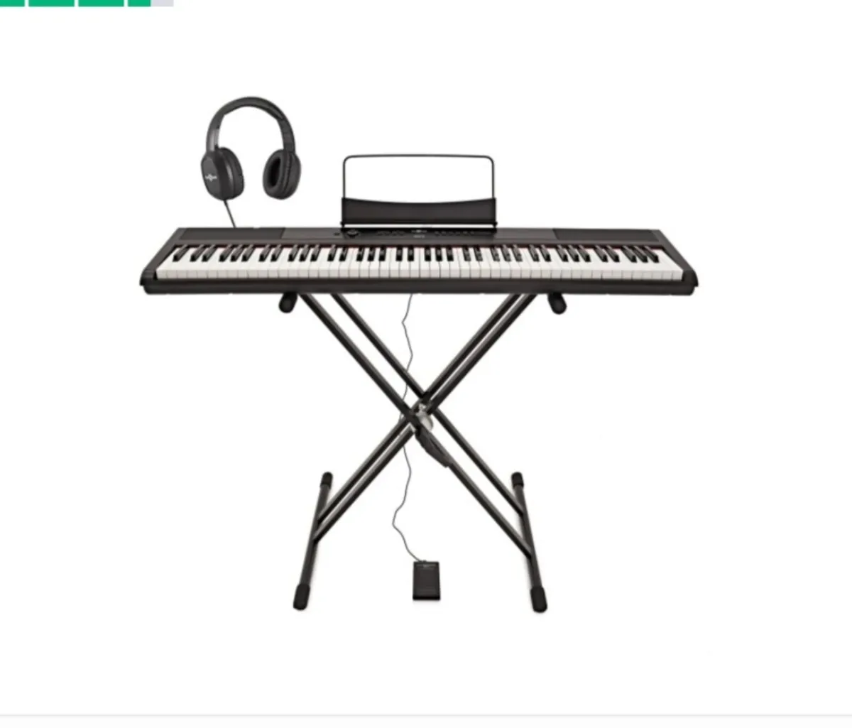 Stage Piano with Stand, Pedal and Headphones - Image 1