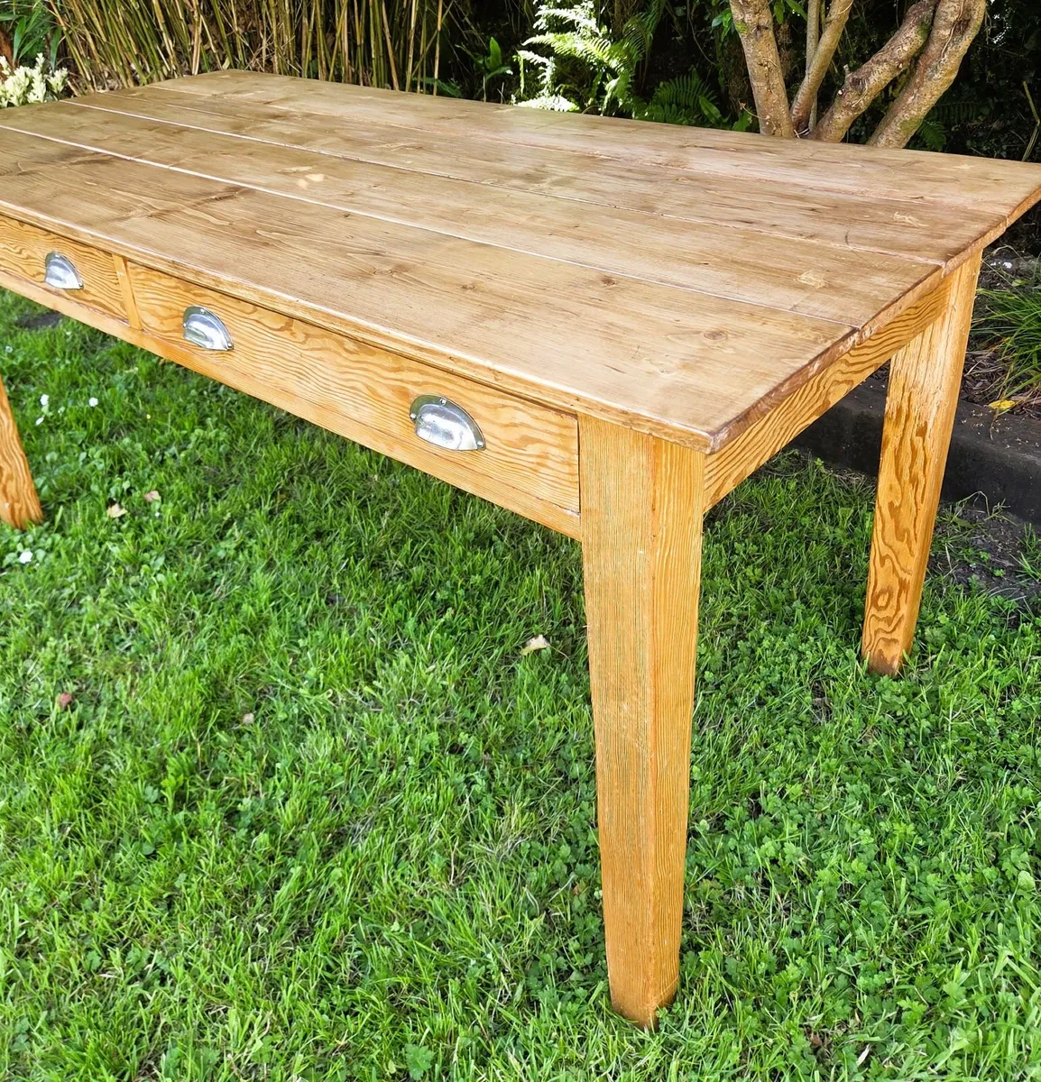 Antique Pine Work Table- Circa 1920 - Image 2