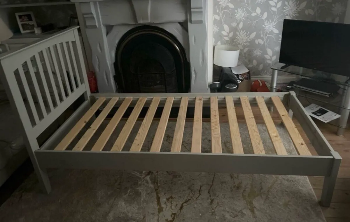 Beautiful Grey Single Wooden Bed Frame - Deliver - Image 1