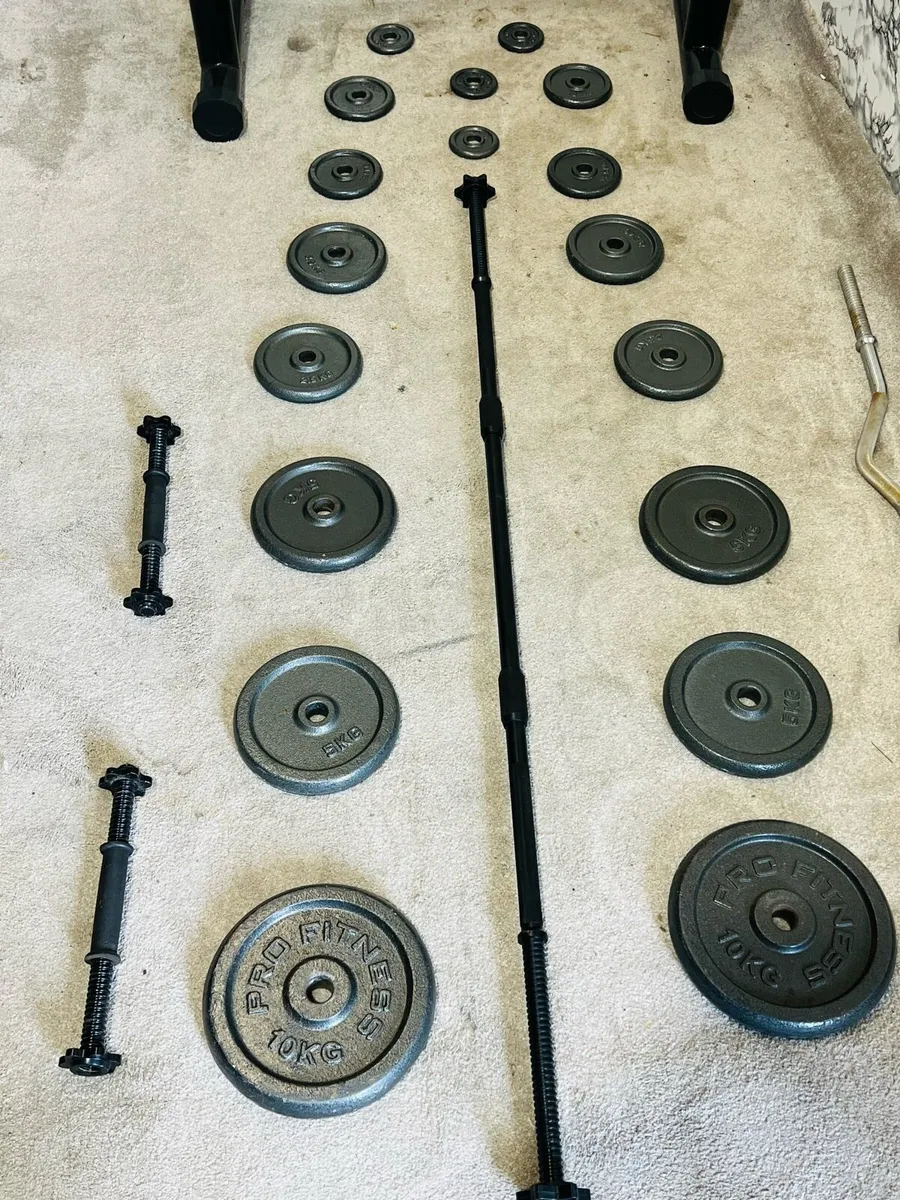 ADJUSTABLE RACK BENCH CAST IRON WEIGHTS BARS - Image 4