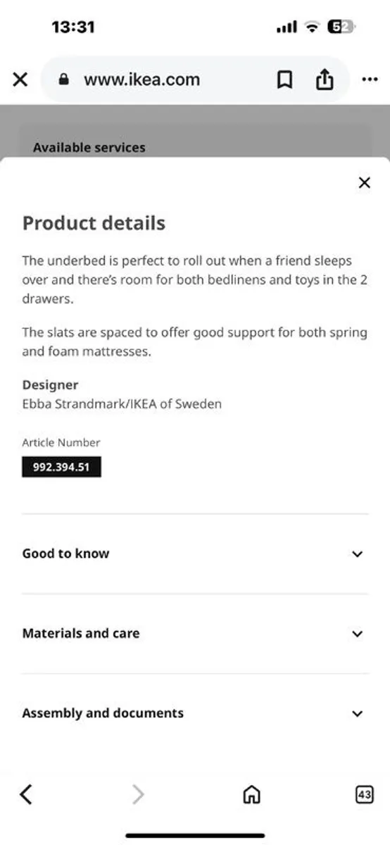 Slakt bed frame with pull out bed and storage - Image 4
