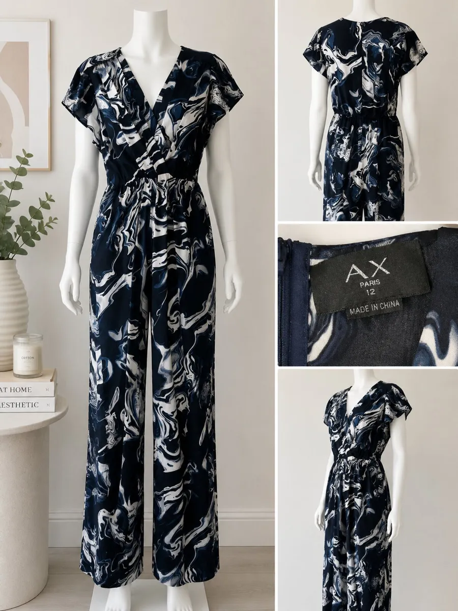 AX Paris Marble print Jumpsuit - Image 1