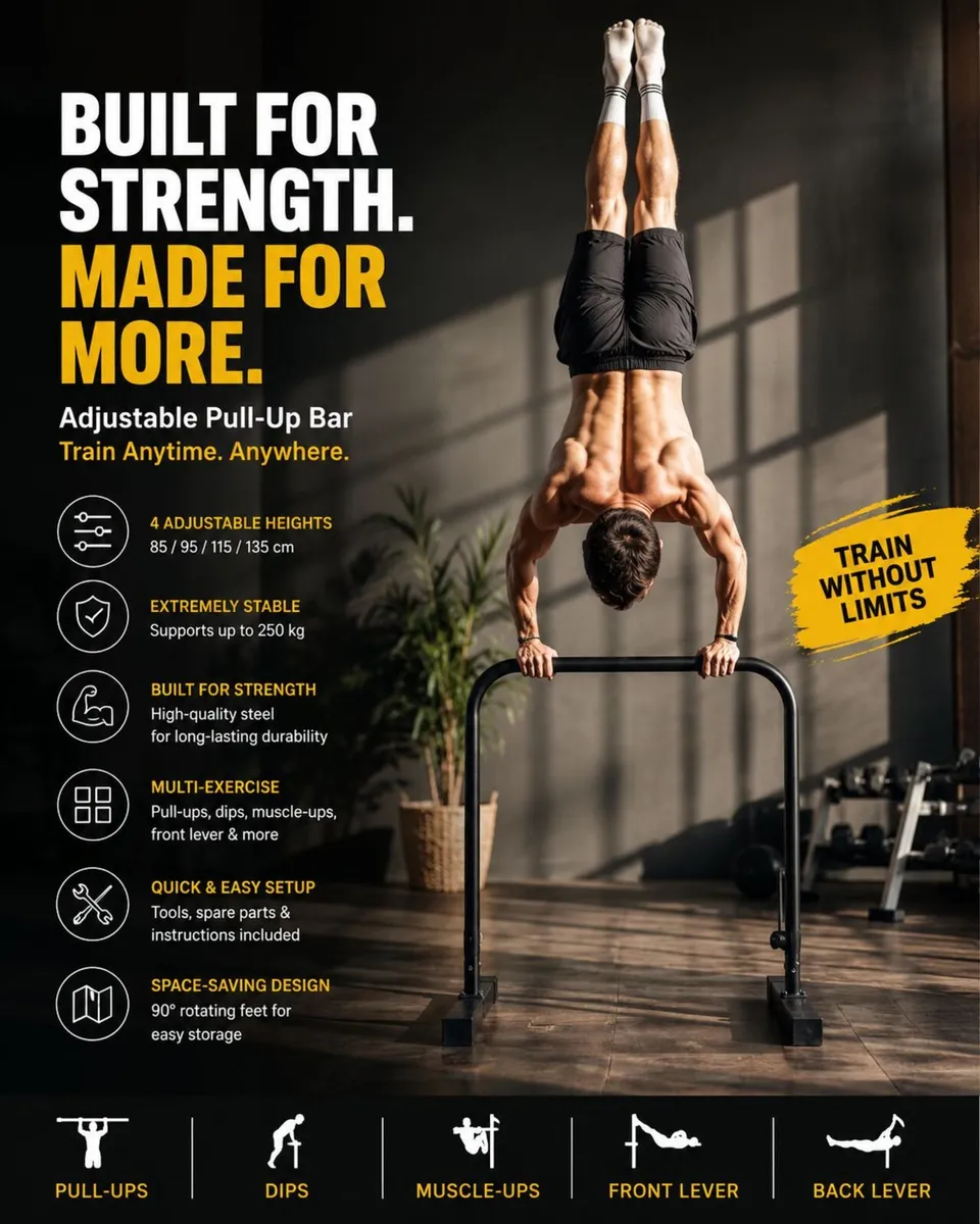 Adjustable Freestanding Pull-Up & Calisthenics Bar - Image 1