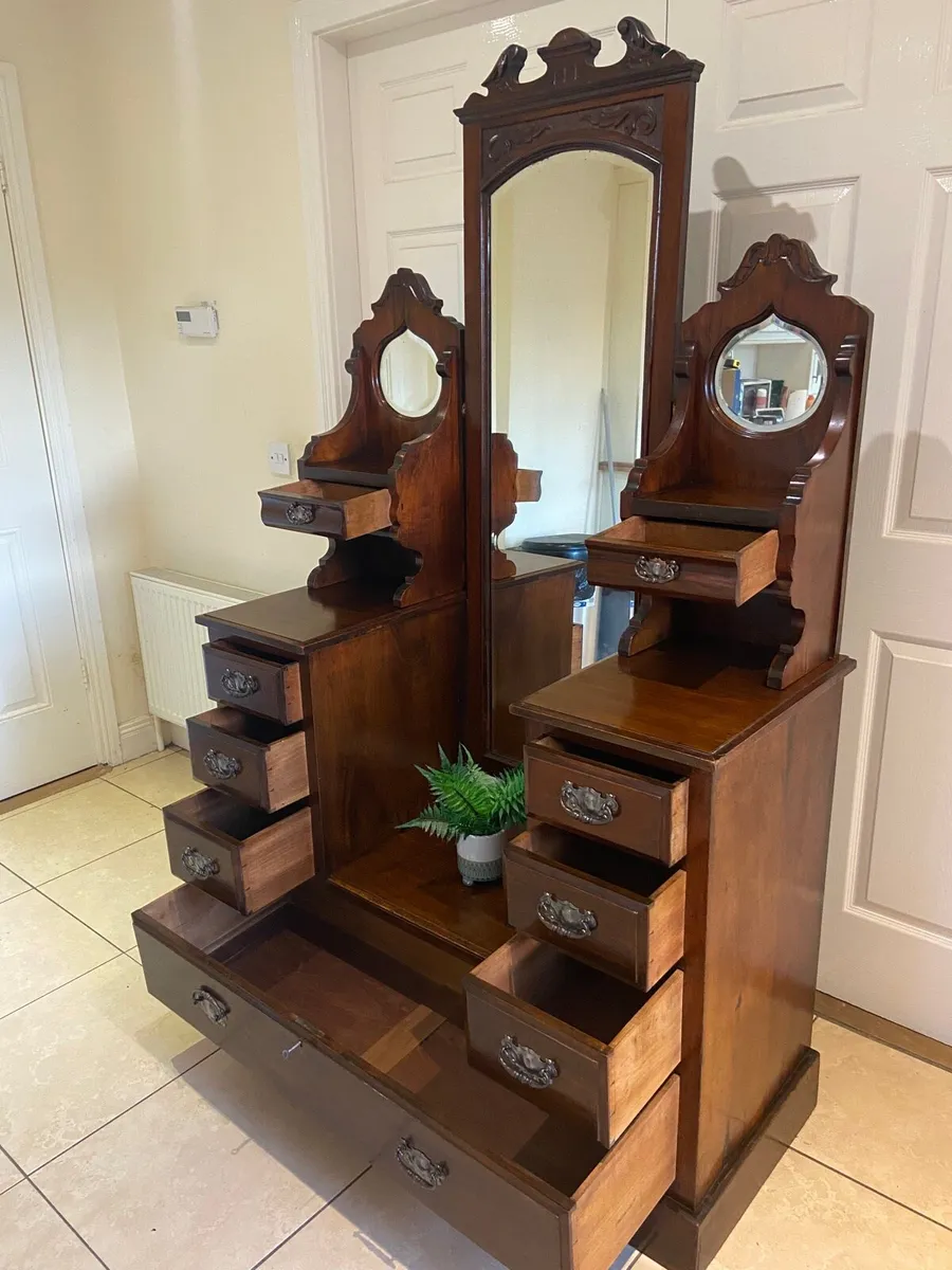 Victorian walnut dresser - Image 2