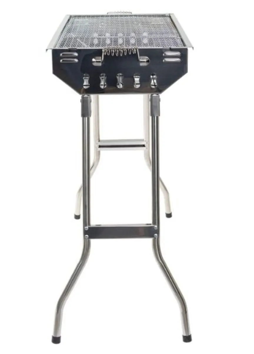 BBQ Foldable Charcoal Grill Stainless Steel - Image 4