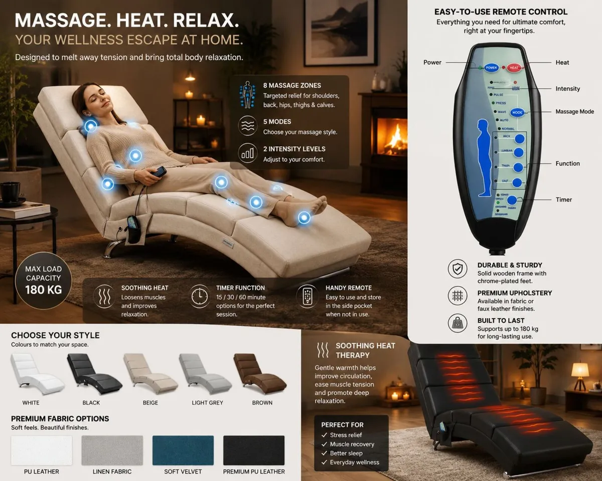 Recliner chair with heating and massage function - Image 1