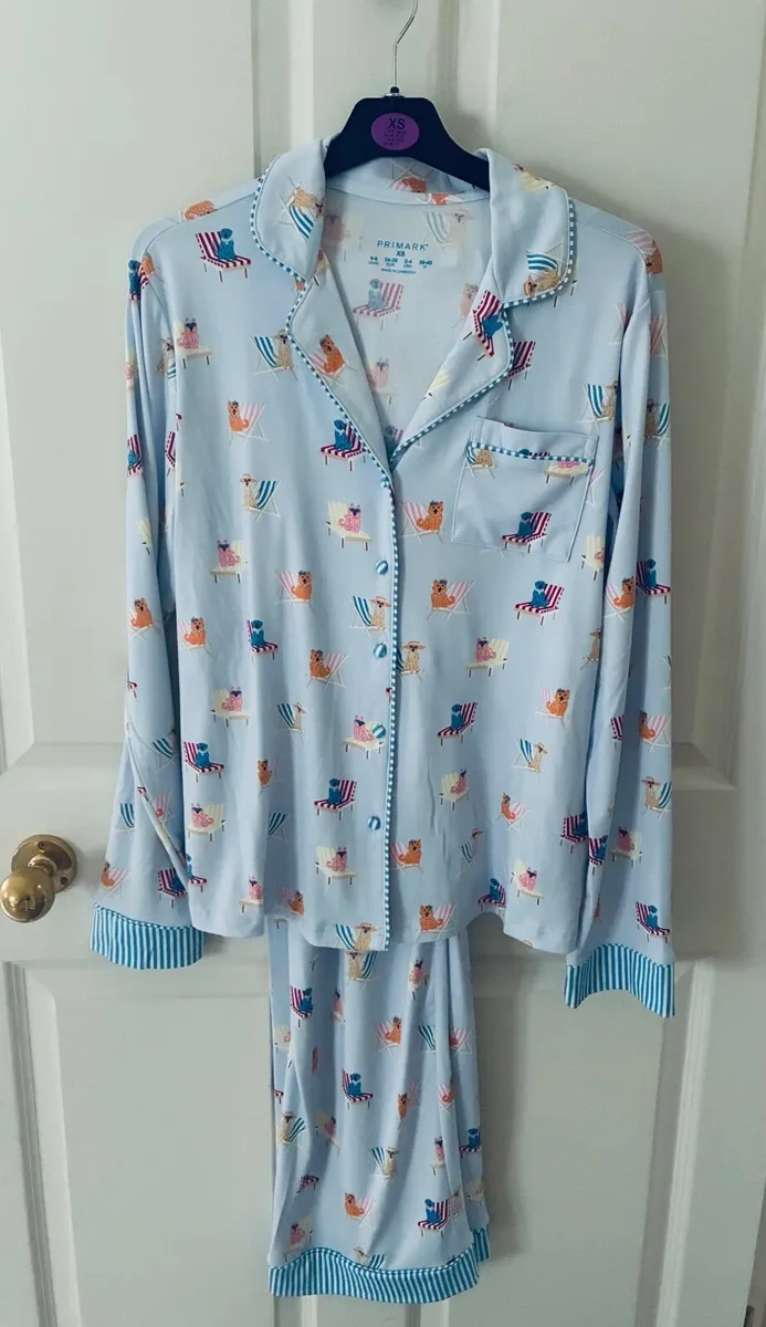 Blue Printed Boyfriend Pyjamas featuring a whimsic - Image 1