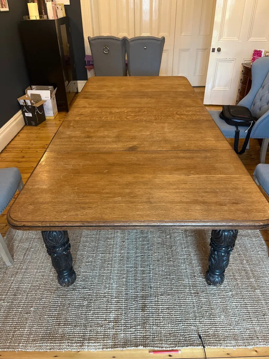 Large Oak Table circa 1850 9ft x 4ft - Image 1