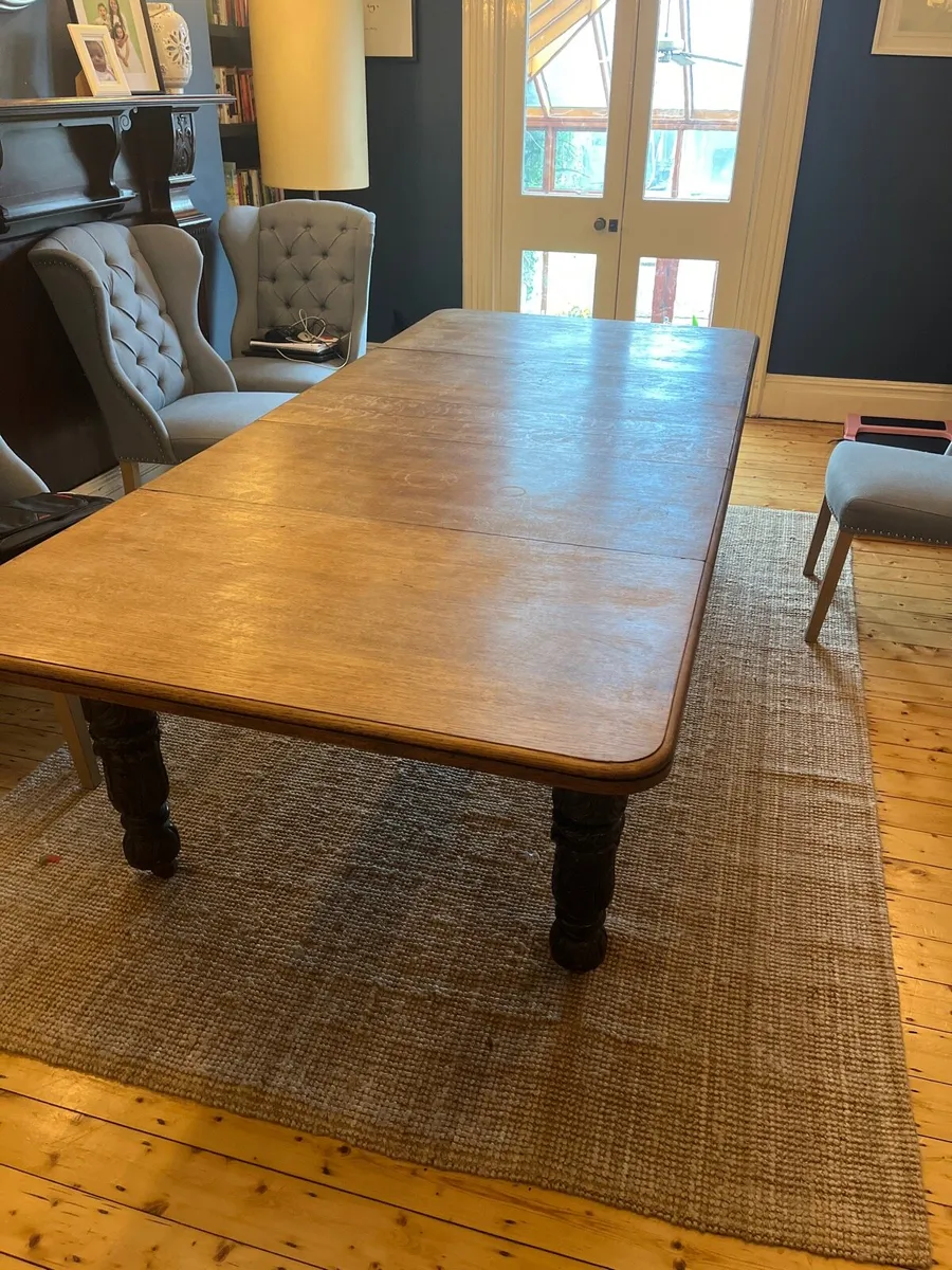Large Oak Table circa 1850 9ft x 4ft - Image 3