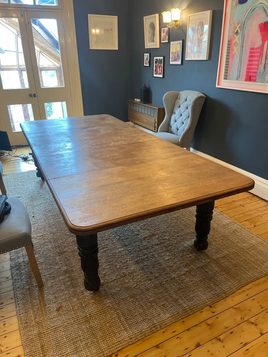 Large Oak Table circa 1850 9ft x 4ft - Image 4