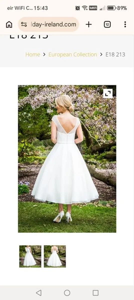 Beautiful tea length wedding dress size 12 - Image 4