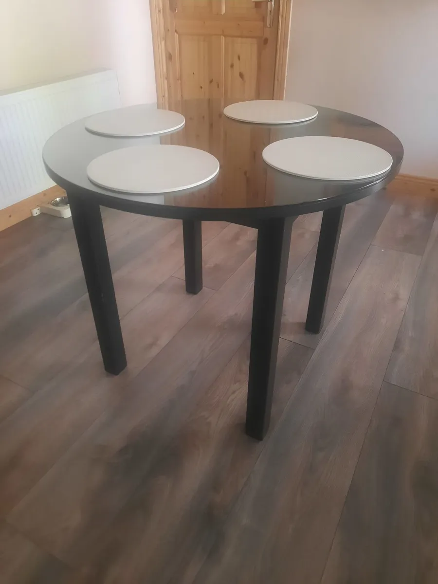 Kitchen Table with Tempered Glass - Image 2