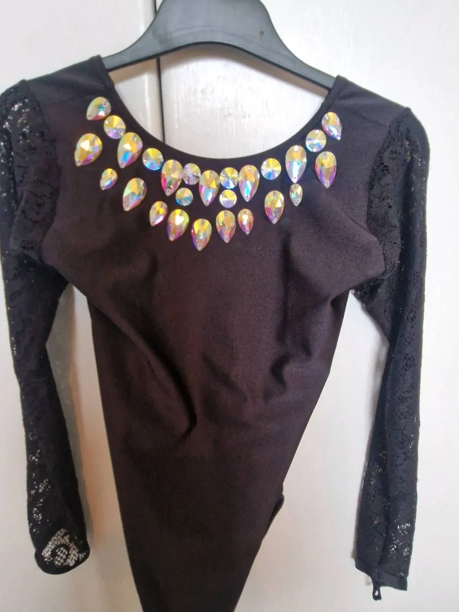 Irish dancing leotard with gemstones - Image 1