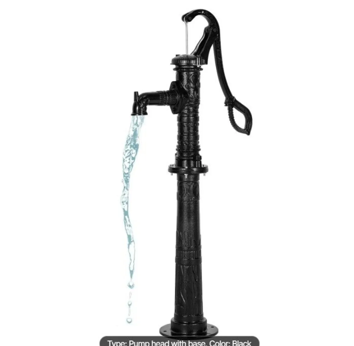 Vintage Cast Iron Hand Water Pump with Stand 20ft - Image 3