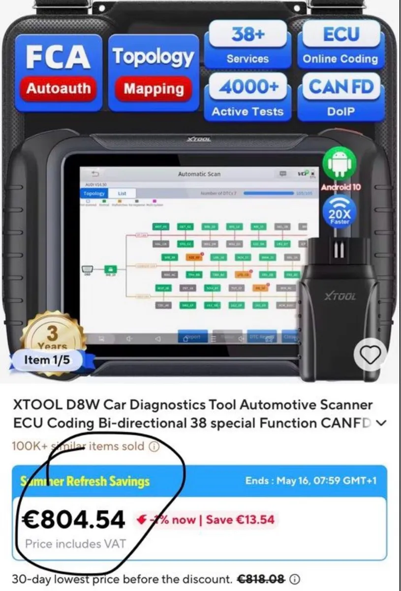 professional XTOOL D8W topology diagnostic tool - Image 2