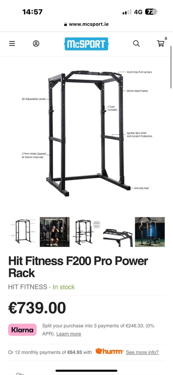HEAVY DUTY 350KG RATED GYM POWER RACK SET!!! - Image 2
