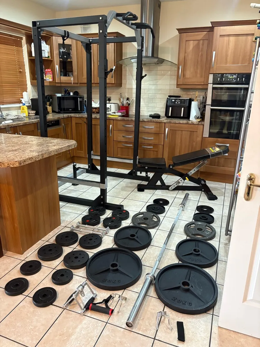 HEAVY DUTY 350KG RATED GYM POWER RACK SET!!! - Image 1