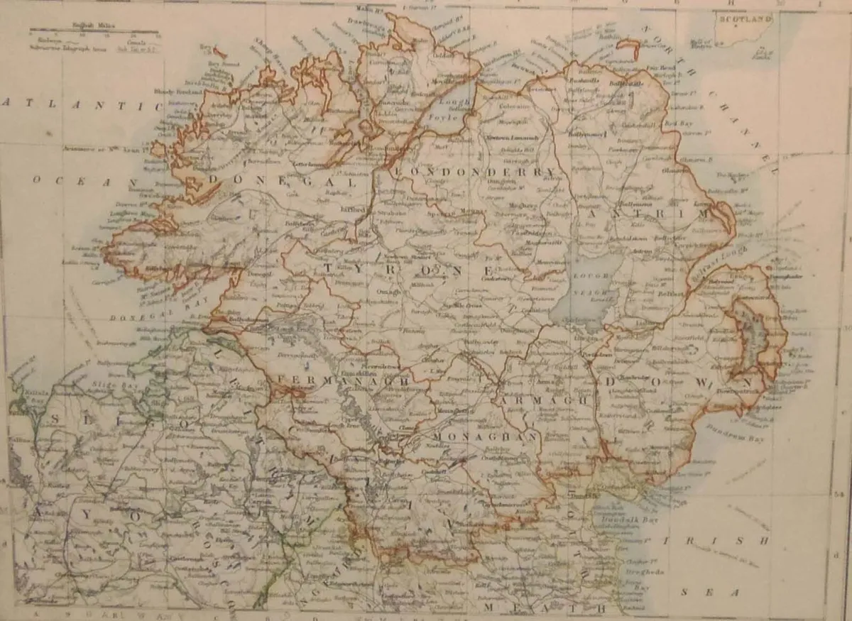 Pair Antique Maps Ireland 1905 Framed - Image 4