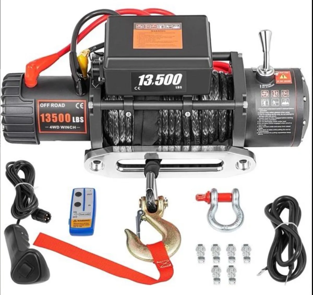 13500 LBS Electric Winch 12V 6120KG synthetic rope - Image 2