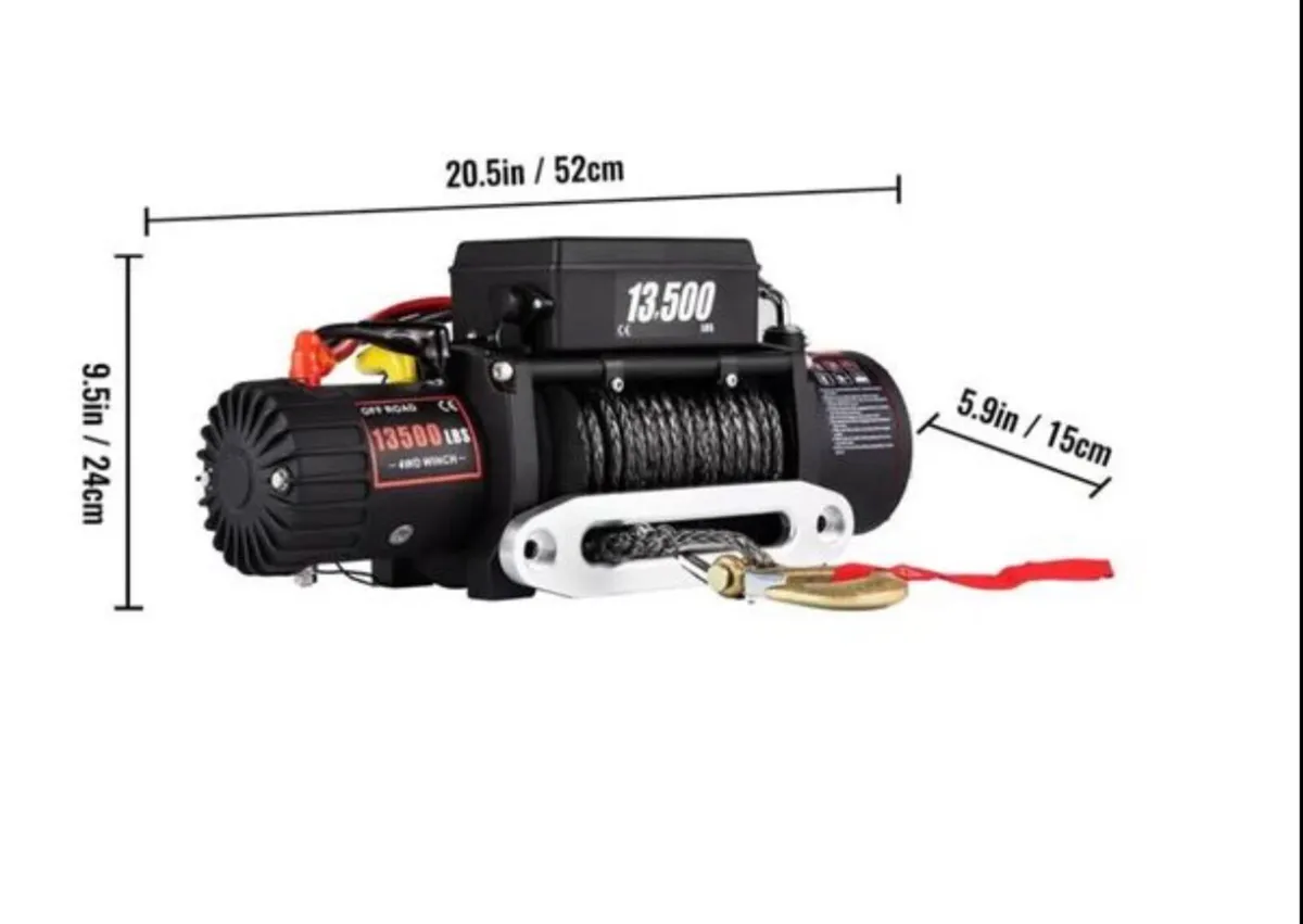 13500 LBS Electric Winch 12V 6120KG synthetic rope - Image 3