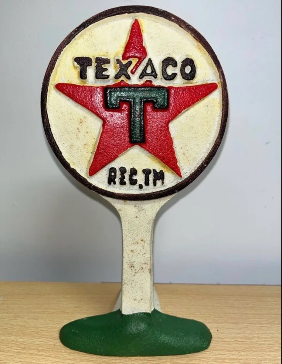 Vintage Texaco Cast Iron Door Stop - Image 1