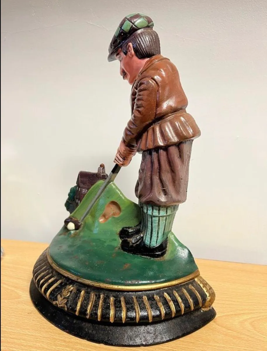Vintage golfing cast iron doorstop - Image 2
