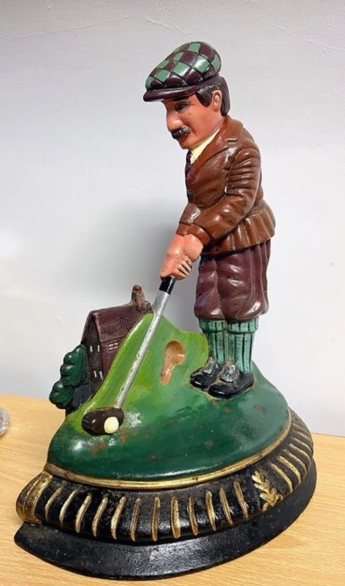 Vintage golfing cast iron doorstop - Image 3