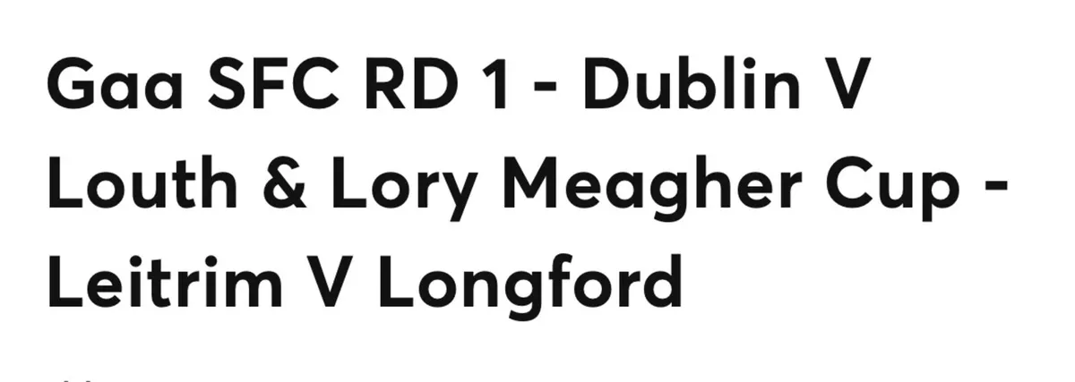 Premium Ticket - Dublin v Louth
