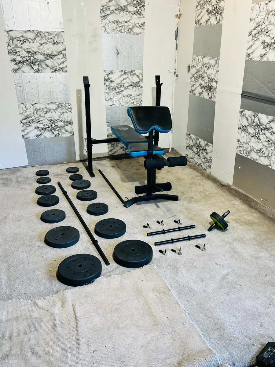 MULTI FUNCTION BENCH WEIGHTS BARBELL DUMBBELLS - Image 1