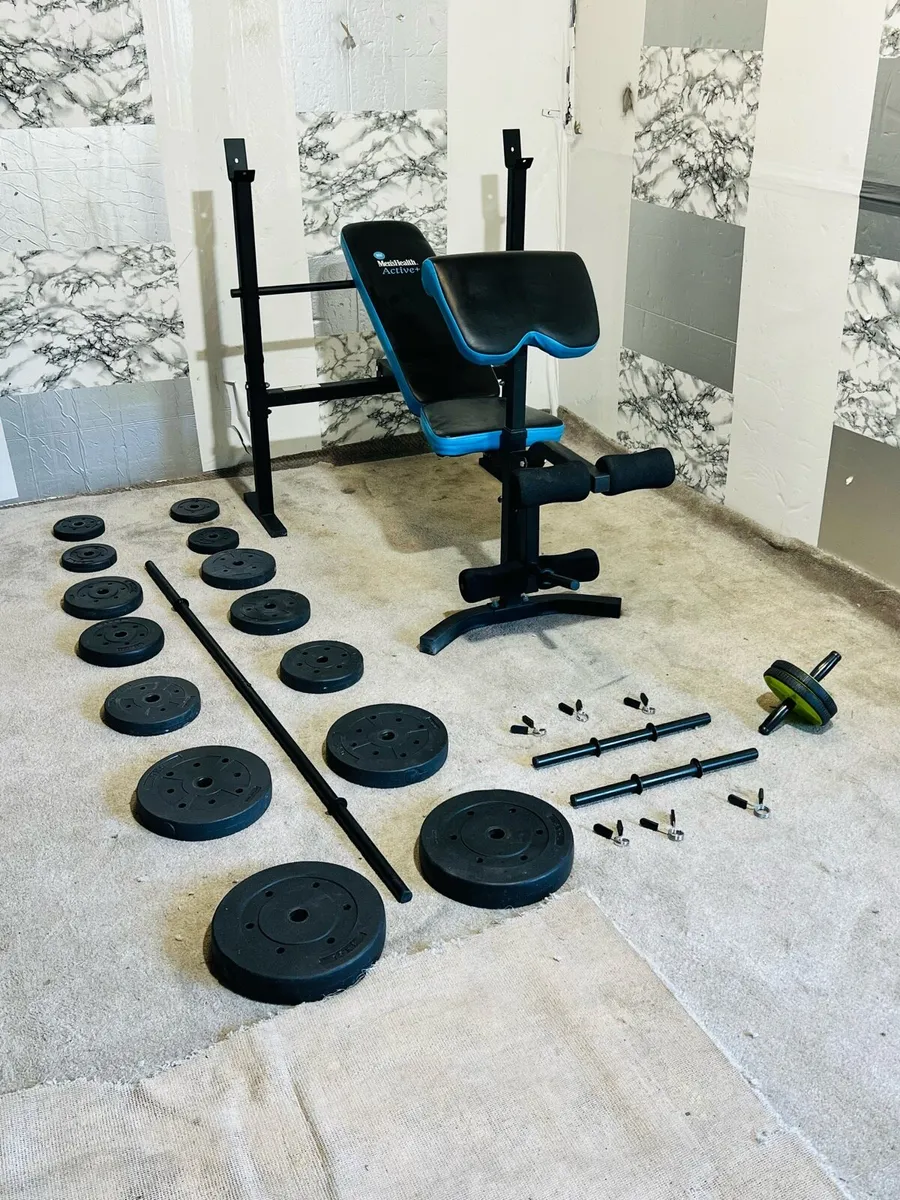 MULTI FUNCTION BENCH WEIGHTS BARBELL DUMBBELLS - Image 2