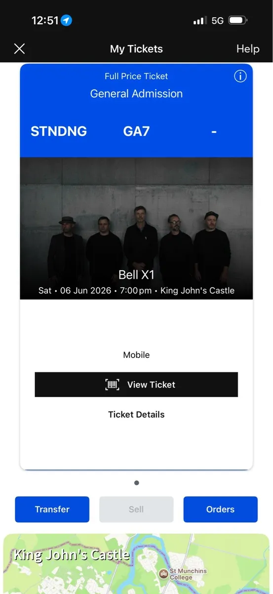 Bell x 1 x 1 ticket Limerick Standing