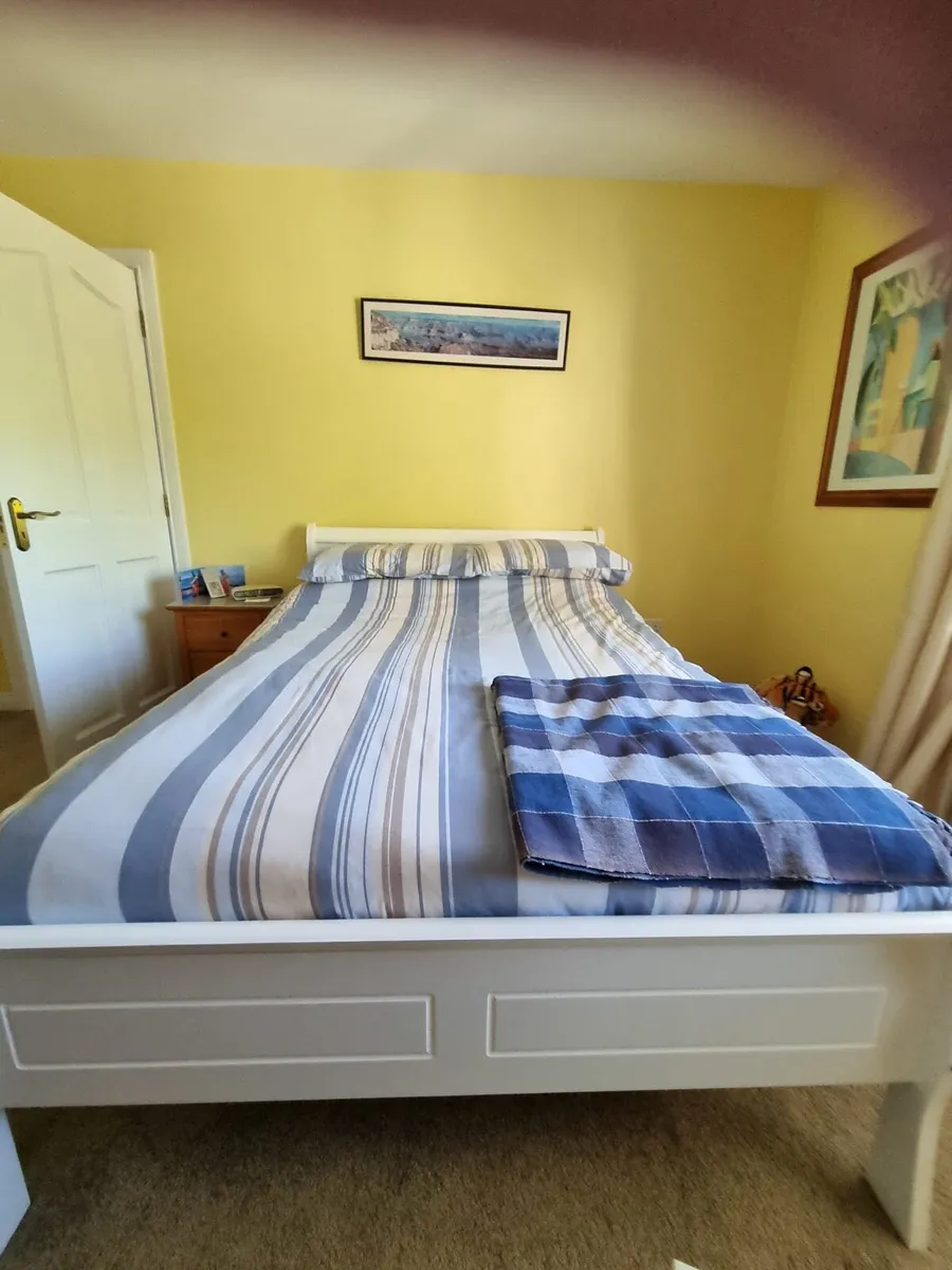 Wooden Frame Double Bed & Mattress